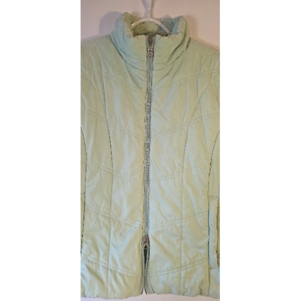 NorthStyle Women XL Sage Green Quilted Vest Full Zip Pockets Sleeveless Jacket - Picture 2 of 7